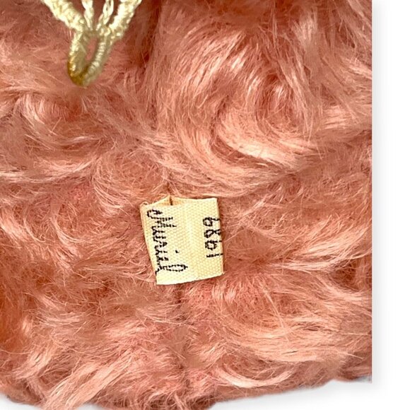 Vtg NWT 1989 Muriel Townsend Signed Pink Mohair Fur Teddy Bear "Moxie" 15" - Picture 8 of 11
